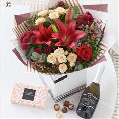 Christmas Classic Hand-tied with Chocolates and Prosecco